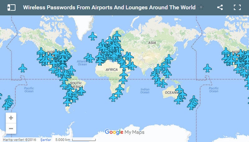 Hava Limanı Wi-Fi Şifreleri Haritası Yayınlandı! | GelGez.Net
